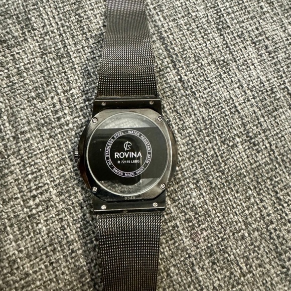 Rovina Black (silver) faded unisex watch mesh material rose gold interior - Picture 5 of 5